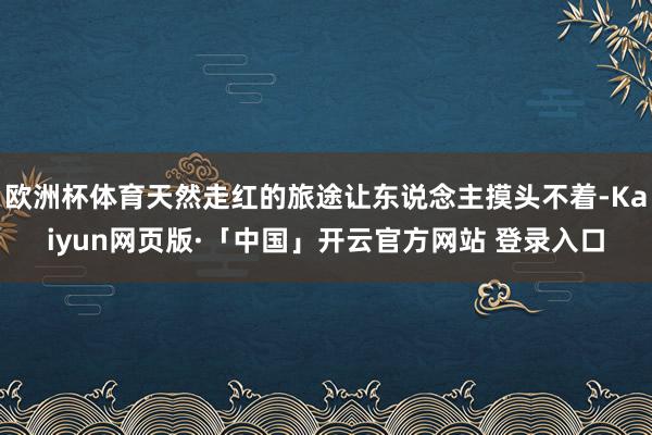 欧洲杯体育天然走红的旅途让东说念主摸头不着-Kaiyun网页版·「中国」开云官方网站 登录入口