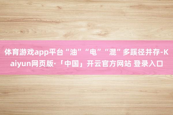 体育游戏app平台“油”“电”“混”多蹊径并存-Kaiyun网页版·「中国」开云官方网站 登录入口
