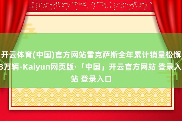 开云体育(中国)官方网站雷克萨斯全年累计销量松懈18万辆-Kaiyun网页版·「中国」开云官方网站 登录入口